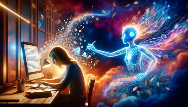 A woman indulging in Dynamic AI Stories
