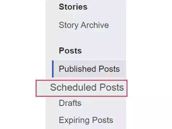 click on scheduled posts