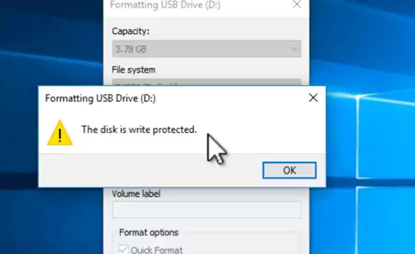 Disk is write-protected.
