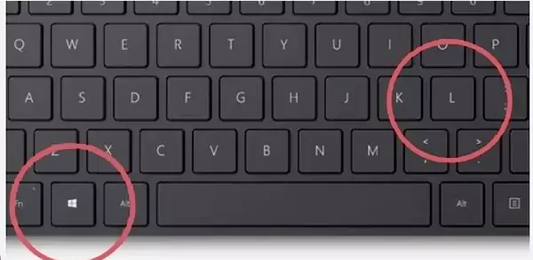 Keyboard highlighting Windows and L key