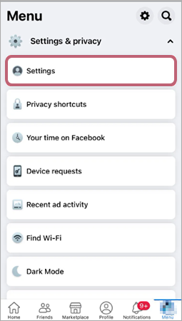 Choose “Settings”,