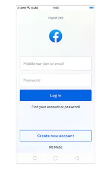 Sign in to your Facebook account
