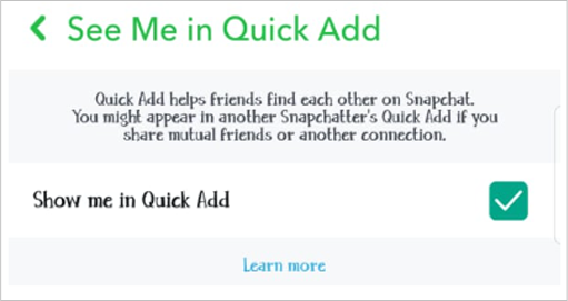 Uncheck the “Show me in Quick Add” to remove your profile