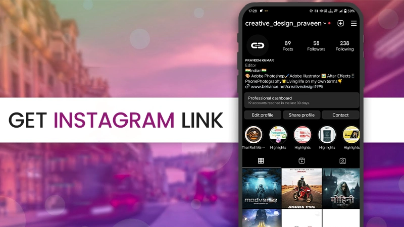 get instagram link