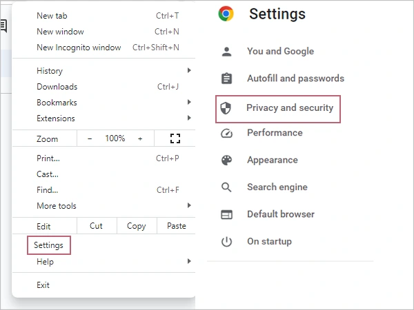 Open Settings and tap on the privacy and security option