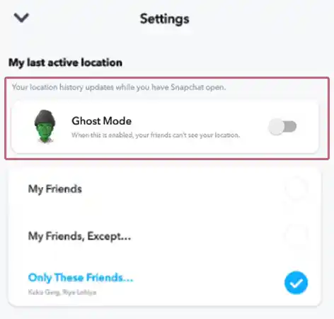 enable ghost mode on snapchat