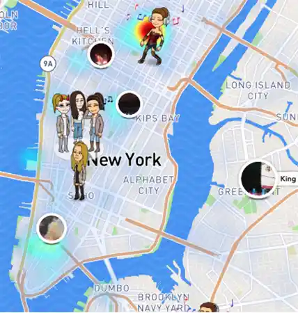 friends on snap map