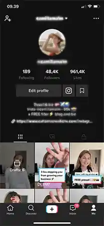 TikTok creator profile 