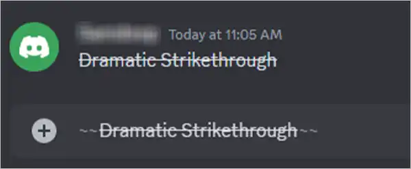Strikethrough text in discord
