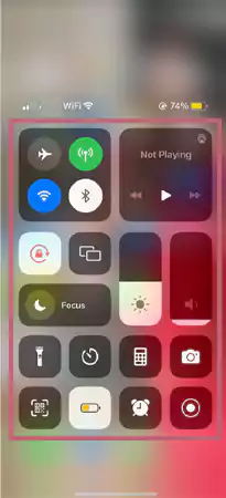 Swipe down your Control Center