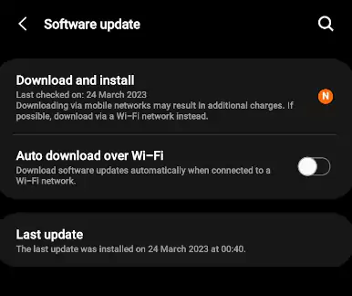 download and install the latest software update