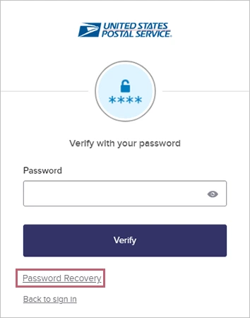Click on Password Recovery