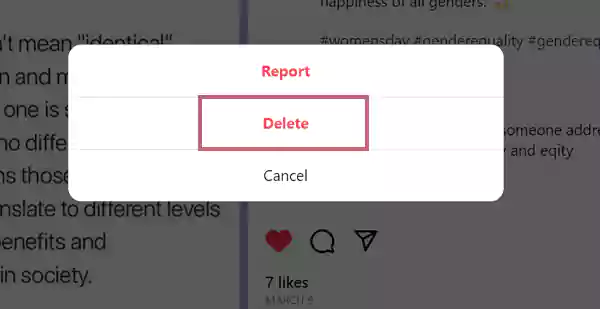 Click on three dots and select Delete