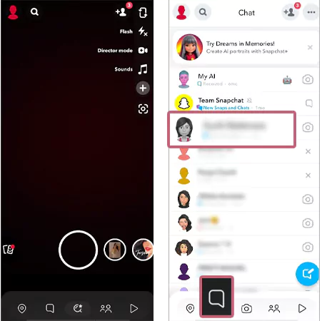 Tap on the chat option and open a chat