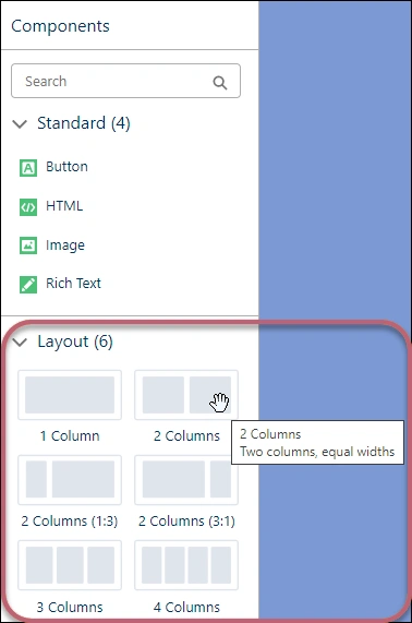 single column layouts image