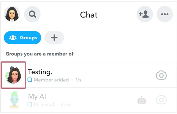 Click the Group icon on the Chat screen