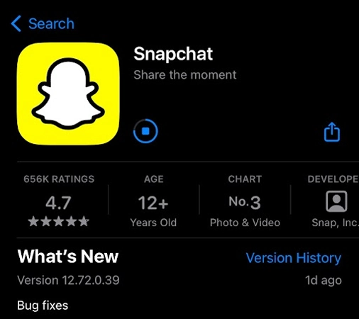 Download the Snapchat application