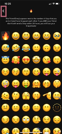 Scroll and choose any emoji to exchange the default one