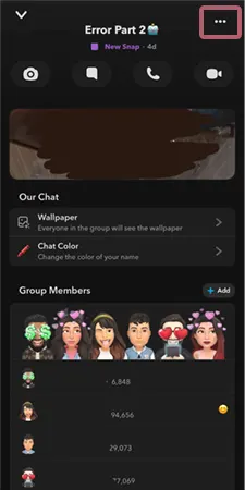 Snapchat group profile