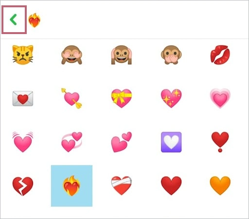 Tap on the back arrow and your new emoji will be saved