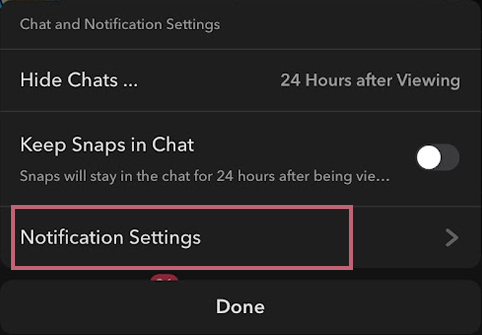 click on Notification Settings