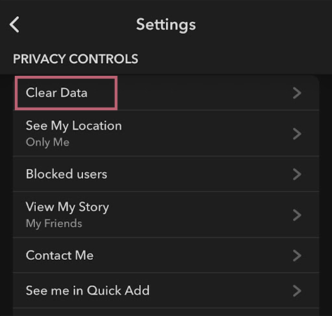 Scroll to Privacy Control and click on Clear Data