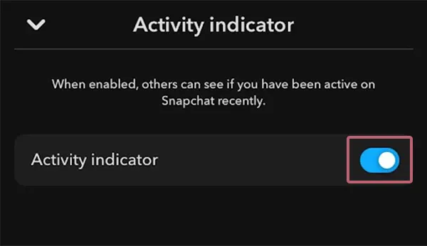 Toggle OFF is you want to stop Activity Indicator.
