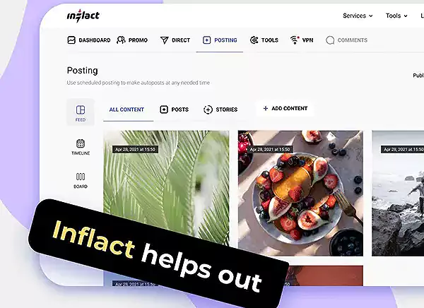 Inflact Scheduler and Insta Tool Management App
