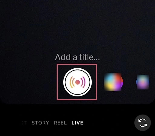 Then choose this circle to start the live