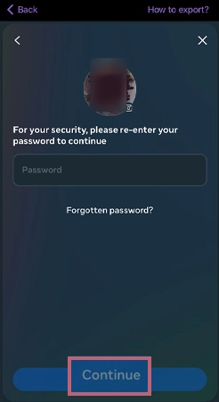 Give in your password and then click on Continue