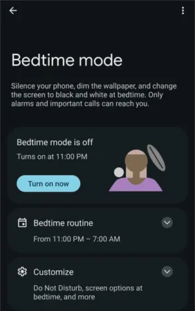 Google Bedtime Mode in Android Phones