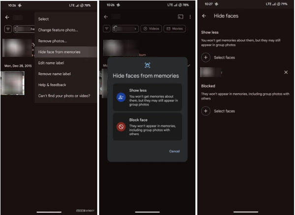 Google Photos Hide Faces From Memory Feature