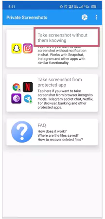 Tap on Take Screenshot Without Them Knowing.