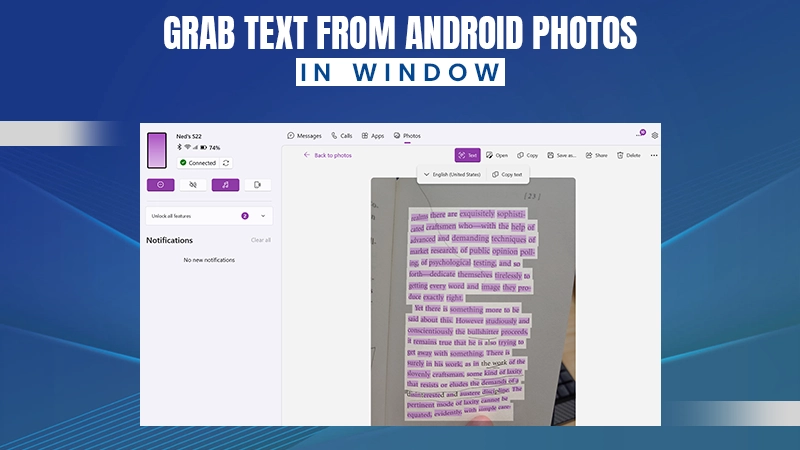 grab text from android photos