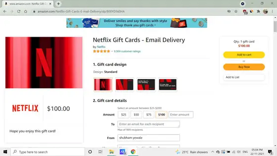 Buy Netflix Gift Cards  