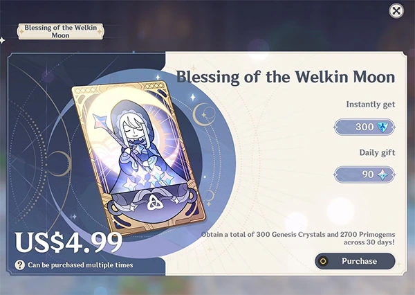 Blessing of the Welkin Moon Banner- Genshin Impact