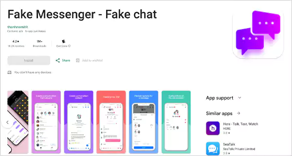 Fake Messenger app