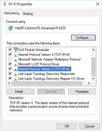 Disable Internet Protocol Version 6 TCP IPv6