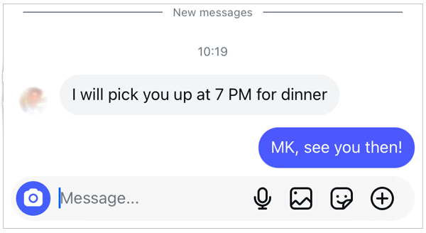 Use of MK in text messages