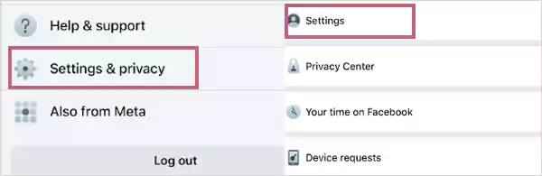 Choose Settings and privacy and then Settings