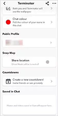 Friends profile in Snapchat