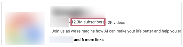 YouTube subscribers count