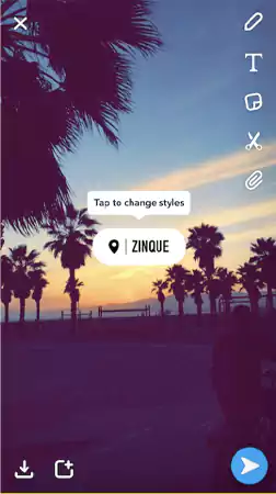 location in Snapchat post on Android