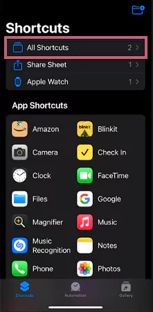 All Shortcuts