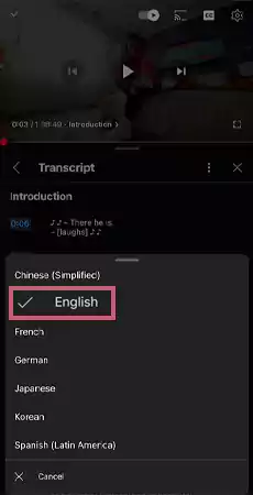 Click on a different language to switch it