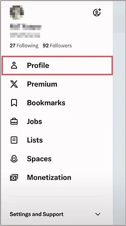 From this menu, choose Profile.