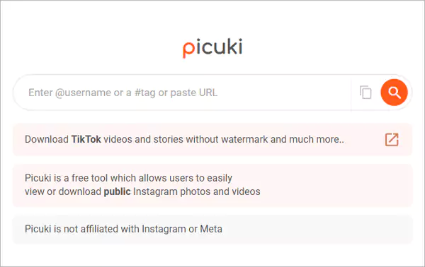 Navigate to www picuki com