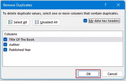 Remove Duplicates in Excel