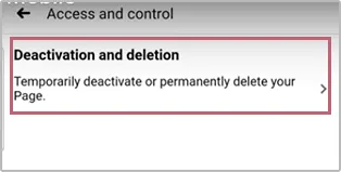 Click on Deactivation and deletion