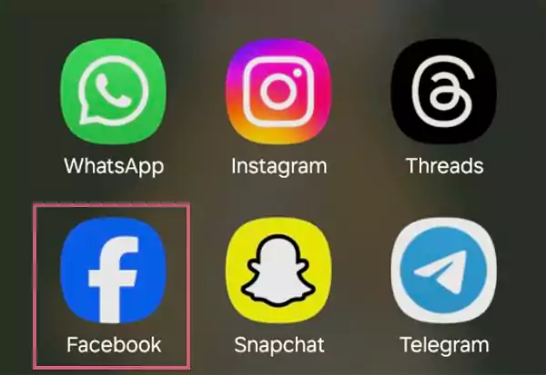 Locate the Facebook app on your Android handset